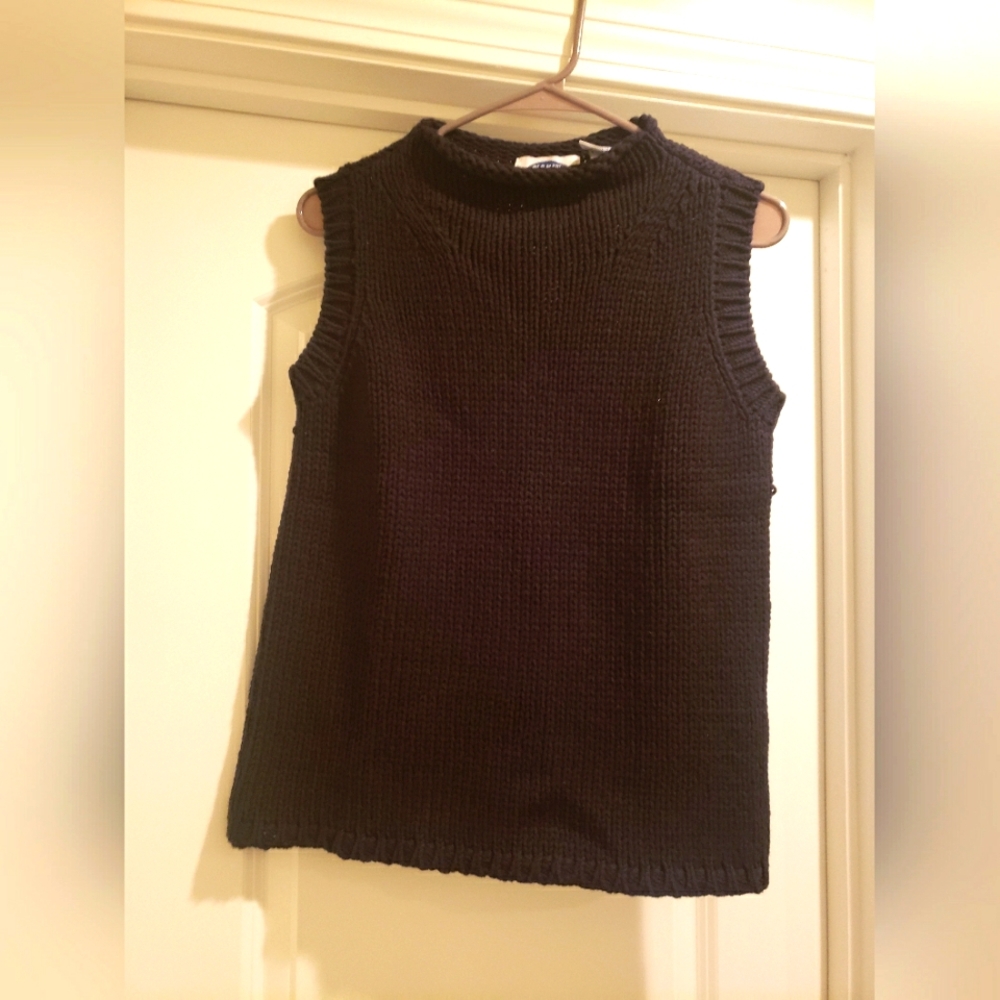 Old Navy Womens Black Sleeveless Mock Neck Knitted Sweater Vest Size XL